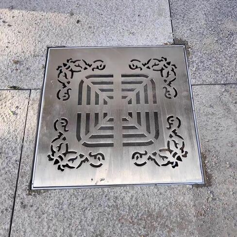 Durable Stainless Steel Drain Cover with Base - Heavy-Duty Outdoor Grate for Efficient Yard, Garden, and Patio Drainage Solutions in Kuwait