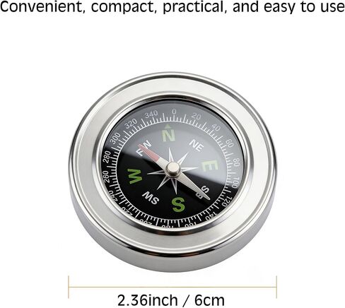 Camping Survival Compass Stainless Compass Kids Compass for Hiking Camping Hunting Outdoor Military Navigation Tool in Kuwait