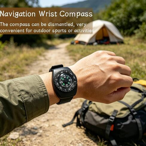 Watch Band Compass, 2pc Button Compass for Watch Band Survival Mini Pocket Compass Detachable Slip Slide Navigation Wrist Compass for Outdoor Hiking, Camping, Boating in Kuwait