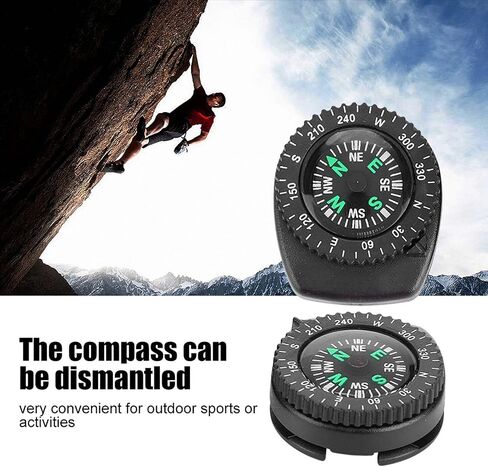 Watch Band Compass, 2pc Button Compass for Watch Band Survival Mini Pocket Compass Detachable Slip Slide Navigation Wrist Compass for Outdoor Hiking, Camping, Boating in Kuwait