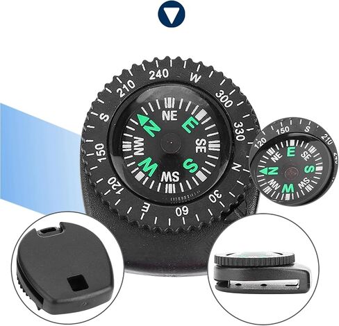 Watch Band Compass, 2pc Button Compass for Watch Band Survival Mini Pocket Compass Detachable Slip Slide Navigation Wrist Compass for Outdoor Hiking, Camping, Boating in Kuwait