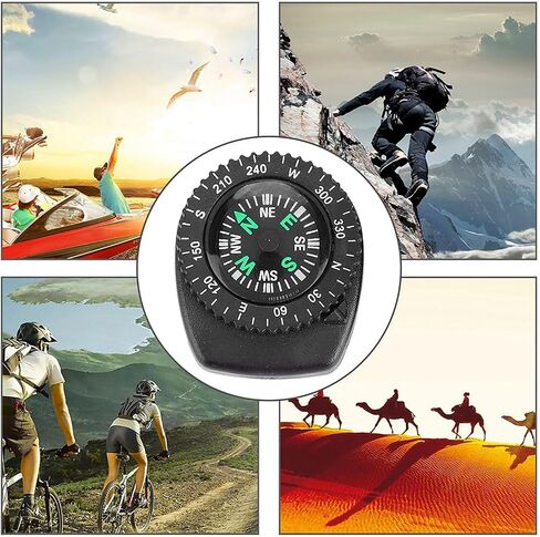 Watch Band Compass, 2pc Button Compass for Watch Band Survival Mini Pocket Compass Detachable Slip Slide Navigation Wrist Compass for Outdoor Hiking, Camping, Boating in Kuwait