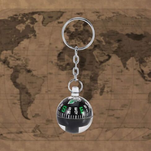 Compass Keychain, Liquid Filled Floating Dial Ball Compass with Bearing for Quick Movement Easy to Read Durable Acrylic Material for Hiking Camping Travel Outdoor Activities in Kuwait