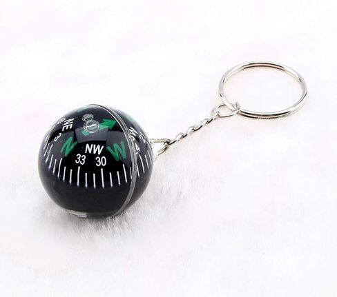 Compass Keychain, Liquid Filled Floating Dial Ball Compass with Bearing for Quick Movement Easy to Read Durable Acrylic Material for Hiking Camping Travel Outdoor Activities in Kuwait