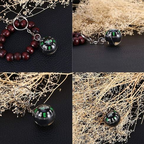 Compass Keychain, Liquid Filled Floating Dial Ball Compass with Bearing for Quick Movement Easy to Read Durable Acrylic Material for Hiking Camping Travel Outdoor Activities in Kuwait
