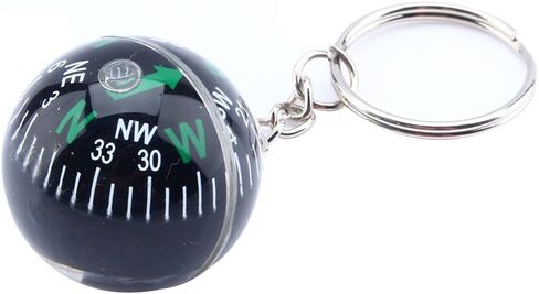 Compass Keychain, Liquid Filled Floating Dial Ball Compass with Bearing for Quick Movement Easy to Read Durable Acrylic Material for Hiking Camping Travel Outdoor Activities in Kuwait