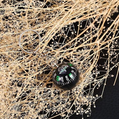 Compass Keychain, Liquid Filled Floating Dial Ball Compass with Bearing for Quick Movement Easy to Read Durable Acrylic Material for Hiking Camping Travel Outdoor Activities in Kuwait