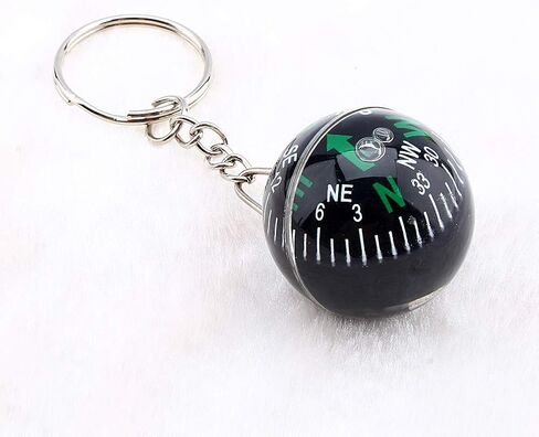 Compass Keychain, Liquid Filled Floating Dial Ball Compass with Bearing for Quick Movement Easy to Read Durable Acrylic Material for Hiking Camping Travel Outdoor Activities in Kuwait