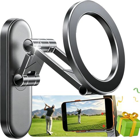 حامل هاتف عربة الجولف المغناطيسي القوي المحدث لهاتف MagSafe iPhone 17-12 [دوران 360 درجة + ثلاثي الطي + سبيكة ممتازة] هدايا عيد الأب للجولف للرجال والأب لاعب الجولف، ملحقات عربة الجولف in Kuwait
