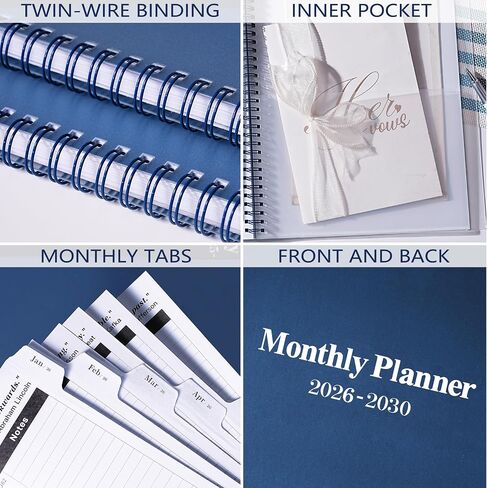 2025-2030 Monthly Planner/Calendar - Jul 2025 - Jun 2030, 5 Year Planner with Tabs, 6.4" x 8.5", 60 Monthly Calendar, Two-Side Pocket, 9 Notes Pages, Suitable for Long-Term Planning - Green in Saudi Arabia