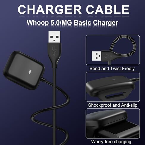 كابل شاحن omee لشاحن Whoop 5.0/MG الأساسي، تصميم محمول 1M/3.3 قدم مقاوم للماء متوافق مع استبدال شاحن Whoop 5 (غير متوافق مع Whoop 4.0) in Kuwait