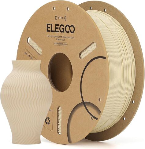 ELEGOO RFID PLA Filament 1.75 مم بني 1 كجم، خيوط طابعة ثلاثية الأبعاد لتحديد الهوية التلقائي متوافقة مع القماش، دقة الأبعاد +/-0.02 مم، بكرة 1 كجم (2.2 رطل) لمعظم الطابعات ثلاثية الأبعاد in Kuwait
