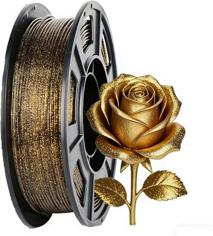 Galaxy Glitter PLA Filament 1.75mm خيوط طابعة ثلاثية الأبعاد، أسود لامع ذهبي، بكرة 250 جرام in Kuwait