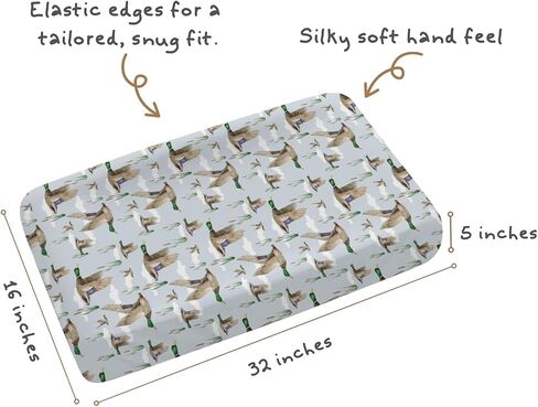Changing Pad Cover for Baby Girls Boys, 32"/34" x 16" Safe Snug Diaper Change Table Pad Covers, Soft Stretchy Changing Pad Sheets Duck Hunting Mallard Hunter Theme Nursery Decor in Saudi Arabia