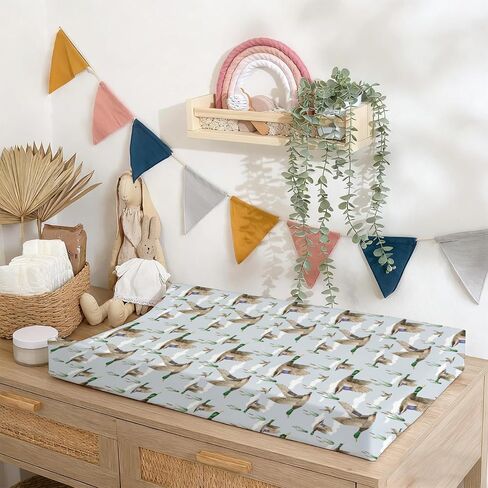 Changing Pad Cover for Baby Girls Boys, 32"/34" x 16" Safe Snug Diaper Change Table Pad Covers, Soft Stretchy Changing Pad Sheets Duck Hunting Mallard Hunter Theme Nursery Decor in Saudi Arabia