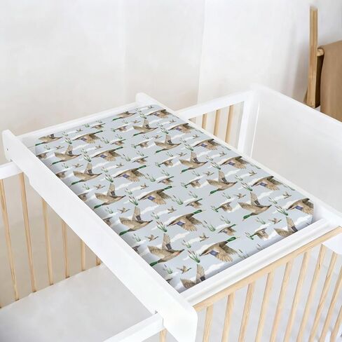 Changing Pad Cover for Baby Girls Boys, 32"/34" x 16" Safe Snug Diaper Change Table Pad Covers, Soft Stretchy Changing Pad Sheets Duck Hunting Mallard Hunter Theme Nursery Decor in Saudi Arabia