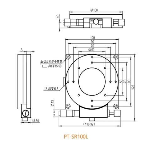 مرحلة دوران المحور R PT-SR100L منصة زاوية الدقة الأصلية in Kuwait