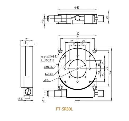 مرحلة دوران المحور R PT-SR80L منصة زاوية الدقة الأصلية in Kuwait