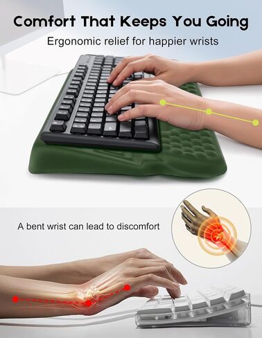 Wrist Rest with Keyboard Stand and Storage Slot, Ergonomic Computer Keyboard Wrist Rest, Soft Memory Foam, Non-Slip Base, Wrist Pad for Keyboard, Keyboard Pad with Wrist Support for Work Study Game in Saudi Arabia
