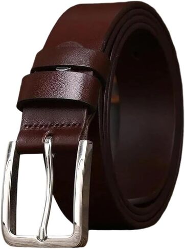 Men's Business Belt - 3.3 cm Solid Cowhide with Pin Buckle for Office Wear in Kuwait