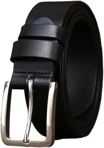 Men's Business Belt - 3.3 cm Solid Cowhide with Pin Buckle for Office Wear in Kuwait