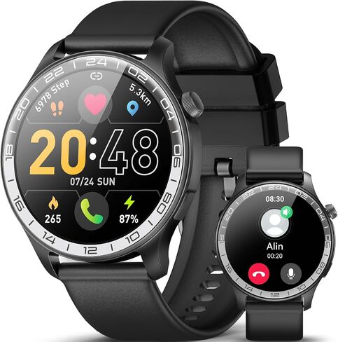 Smart Watch for Men Fitness Tracker: Military Make Answer Call LED Digital Mens Watches Waterproof Smartwatch Android Phone iPhone Samsung Compatible Sleep SpO2 Heart Rate Monitor Step Pedometer in Saudi Arabia