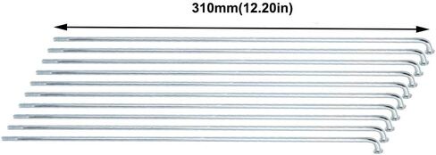 36 Pcs 14G Bike Spokes, 310mm Steel Bicycle Spokes with Nipples for Mountain, Road, and Tricycle Wheel Replacement, Silver Tone Accessories in Kuwait