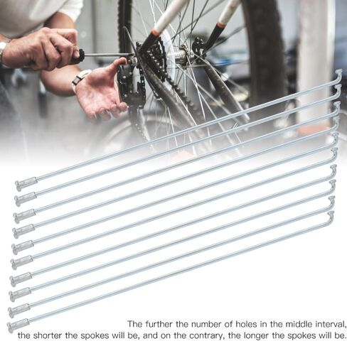 36 Pcs 14G Bike Spokes, 310mm Steel Bicycle Spokes with Nipples for Mountain, Road, and Tricycle Wheel Replacement, Silver Tone Accessories in Kuwait