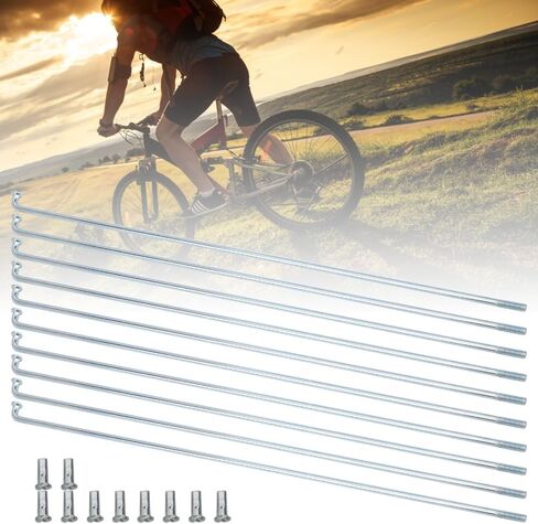 36 Pcs 14G Bike Spokes, 310mm Steel Bicycle Spokes with Nipples for Mountain, Road, and Tricycle Wheel Replacement, Silver Tone Accessories in Kuwait