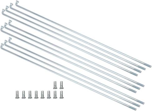 36 Pcs 14G Bike Spokes, 310mm Steel Bicycle Spokes with Nipples for Mountain, Road, and Tricycle Wheel Replacement, Silver Tone Accessories in Kuwait