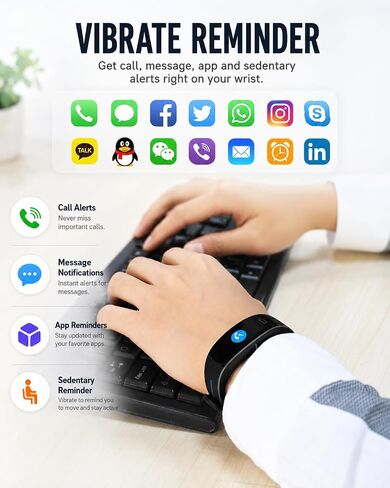 Fitness Tracker with Heart Rate Monitor, Sleep Tracker, Step Counter, Calorie Counter, Activity Tracker, IP67 Waterproof Smart Bracelet, 0.96'' Color Screen, Sports Watch for Women and Men in Kuwait