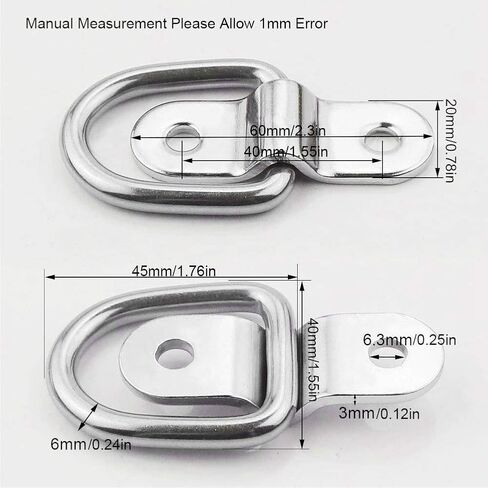 Aramox D Ring Anchor Hooks, 1200LB Heavy Duty Lashing Rings for Trailers Trucks RVs Campers ATVs in Saudi Arabia