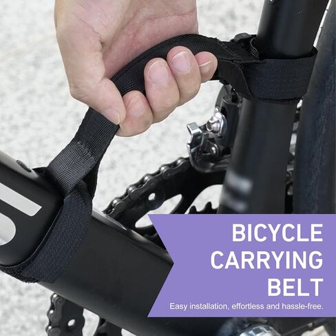 Bicycle Carrying Strap, Heavy Duty Nylon Mountain Bike Hand Strap, 7.48" Frame Handle Carrying Lifter, Portable and Labor-Saving Outdoor Carry Accessories for Mountain Road Bike (Black) in Saudi Arabia