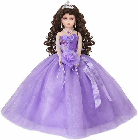 18" Porcelain Quinceanera Umbrella Doll (Quince Anos) Centerpiece ~ KW18631-5 ~ (Lavender) in Saudi Arabia