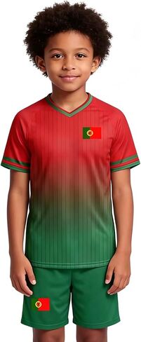 2026 Kid's Portugal Flag Soccer Jersey Football Uniform Full Kit in Kuwait