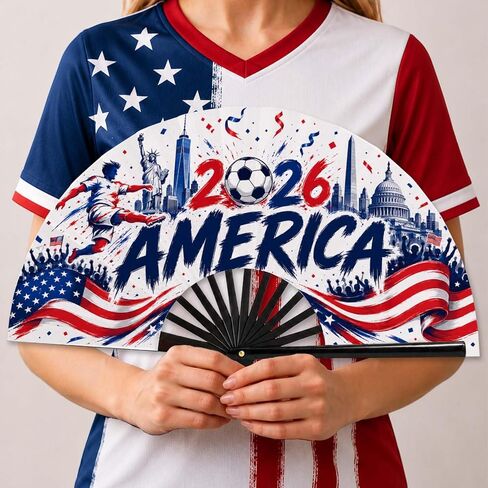 2026 كأس العالم لكرة القدم مروحة اليد قابلة للطي - مراوح كأس العالم لكرة القدم القابلة للطي ليوم لعبة كرة القدم، والأحداث الرياضية، والحفلات الخارجية، وأساسيات يوم لعبة كرة القدم لعشاق كرة القدم in Kuwait
