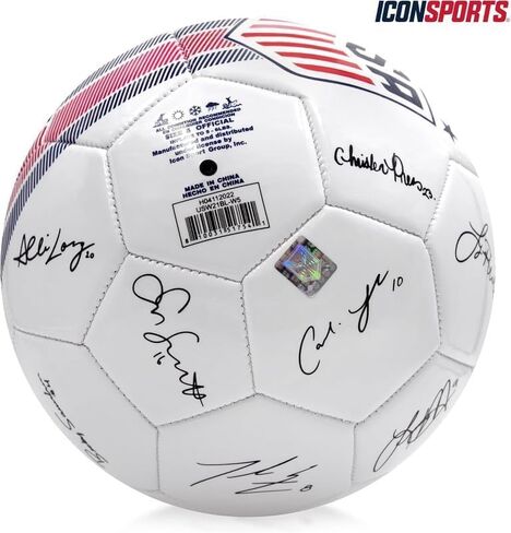 كرة قدم Icon Sports مرخصة رسميًا من اتحاد كرة القدم الأمريكي USMNT مقاس 5 - خطوط كلاسيكية بيضاء in Kuwait