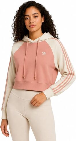 هودي نسائي من adidas Originals مصنوع من القطن المقصوص من قماش تيري الفرنسي in Kuwait