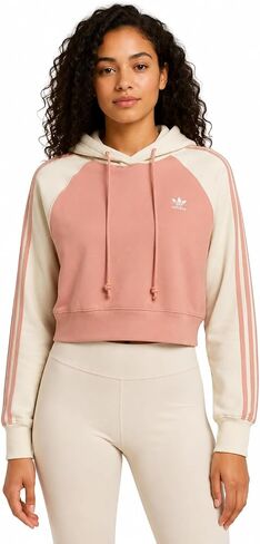 هودي نسائي من adidas Originals مصنوع من القطن المقصوص من قماش تيري الفرنسي in Kuwait