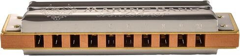 Hohner Marine Band 1896 Classic Harmonica - مفتاح الحزمة مع حافظة، وملصقات مفاتيح، ودليل إرشادي، وقطعة قماش تلميع أوستن بازار in Kuwait