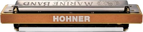 Hohner Marine Band 1896 Classic Harmonica - مفتاح الحزمة مع حافظة، وملصقات مفاتيح، ودليل إرشادي، وقطعة قماش تلميع أوستن بازار in Kuwait