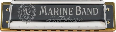 Hohner Marine Band 1896 Classic Harmonica - مفتاح الحزمة مع حافظة، وملصقات مفاتيح، ودليل إرشادي، وقطعة قماش تلميع أوستن بازار in Kuwait