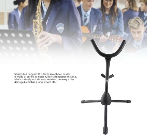 حامل ساكسفون قابل للطي من Tissting لـ Alto & Tenor - حامل معدني ثابت بتصميم على شكل حرف U، قابل للتعديل للاستخدام في المنزل والمدرسة وقاعة الحفلات الموسيقية (الارتفاع: 30\ in Kuwait