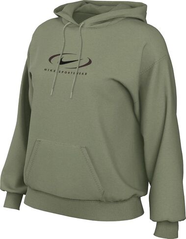 بلوفر بغطاء رأس كبير الحجم للنساء من Nike Sportswear (زيتوني متوسط) (الولايات المتحدة، ألفا، صغير، عادي، عادي، أخضر زيتي) in Kuwait