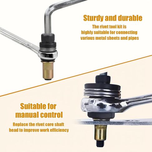 Manual Rivet Guns, Complete Set of 7, M3 to M12 Sizes, Metal Joining, Automotive and Home Renovation in Kuwait