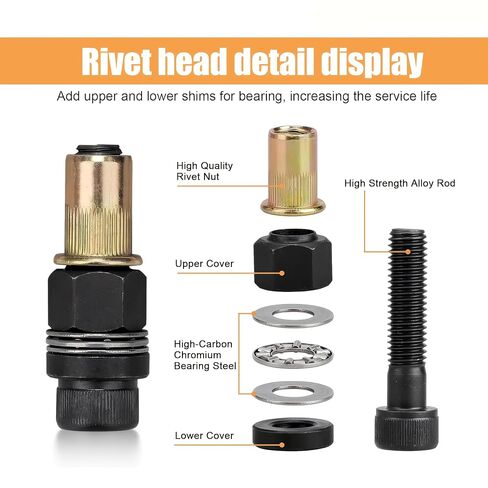 Manual Rivet Guns, Complete Set of 7, M3 to M12 Sizes, Metal Joining, Automotive and Home Renovation in Kuwait