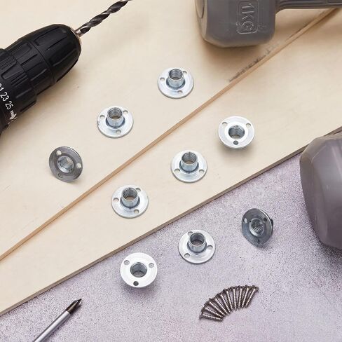 3/8-16 x 7/16" 120 Pcs T-Nuts with 360 Pcs Screws for Climbing Brad Hole Tee Nut Corrosion Resistant Heavy Duty Flange Female Thread Insert Nuts for Wood Rock Climbing Holds Furniture in Kuwait