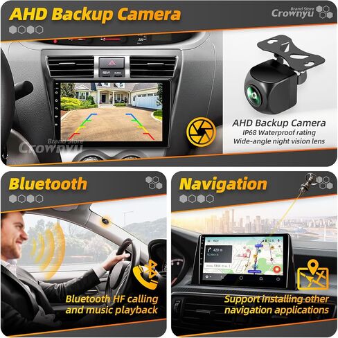 for Toyota Yaris Radio Compatible with Wirelessly Carplay Android Auto Upgrade Android Car Stereo Bluetooth Navigation Touchscreen GPS FM Multimedia Player Rear Camera Head Unit (Hatchback) in Saudi Arabia