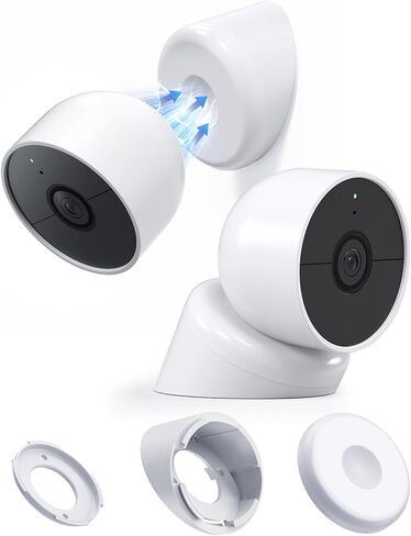 حامل حائط مغناطيسي قوي للغاية وحامل مكتب لكاميرا Google Nest في الهواء الطلق أو في الداخل، بطارية الجيل 2، مضاد للسقوط و4 طرق تركيب ومقاوم للطقس ودوران 360 درجة وإمالة 90 درجة ومجموعة دعامة تثبيت قابلة للتعديل in Kuwait