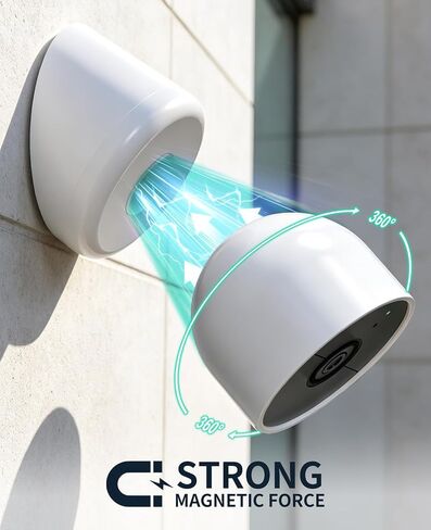 حامل حائط مغناطيسي قوي للغاية وحامل مكتب لكاميرا Google Nest في الهواء الطلق أو في الداخل، بطارية الجيل 2، مضاد للسقوط و4 طرق تركيب ومقاوم للطقس ودوران 360 درجة وإمالة 90 درجة ومجموعة دعامة تثبيت قابلة للتعديل in Kuwait